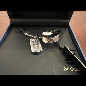 Men’s Serenity Prayer Necklace&Ring